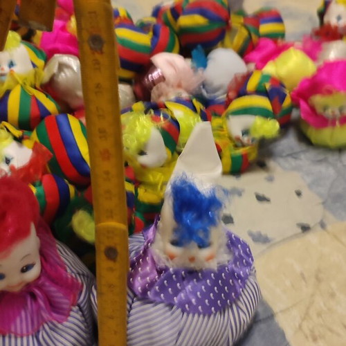Handmade vintage clown dolls set of 40 from the 1990s