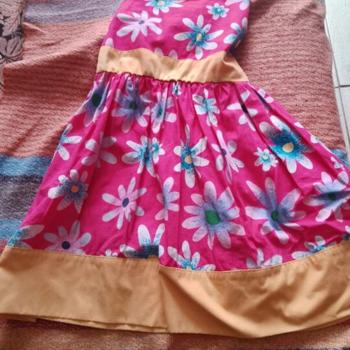 Girls' dress used, size 110 cm, multicolor