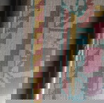 Traditional embroidered paintings used, set of 2 with frame 42.5 x 33.5