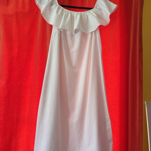 Susy Mix Off-White Midi Dress New 100% Cotton Made in Italy