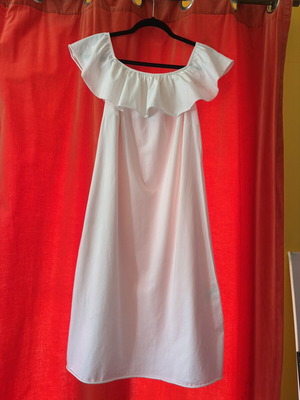 Susy Mix Off-White Midi Dress New 100% Cotton Made in Italy