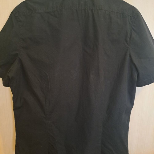 Sisley men's short-sleeve shirt size M like new, black cotton