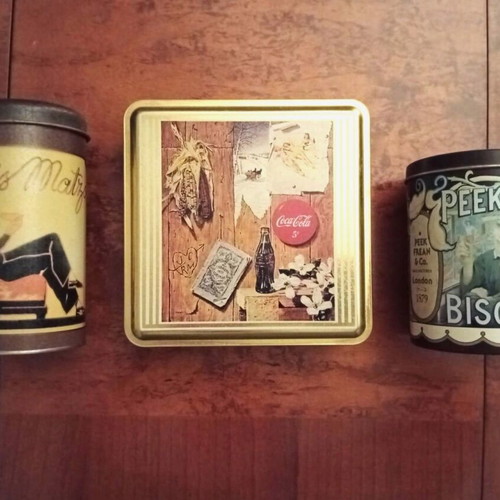 Vintage metal tins collection, 32 pieces, Nostalgic Art style