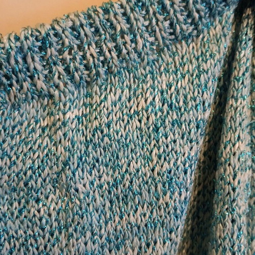 Women's handmade knitted set two pieces used, turquoise, size large