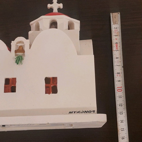 Decorative Mykonos church new with internal light gypsum 15×17