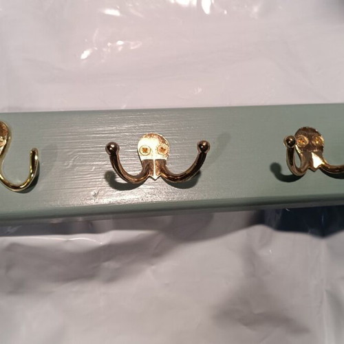 Handmade wall hanger 59cm with 5 double hooks