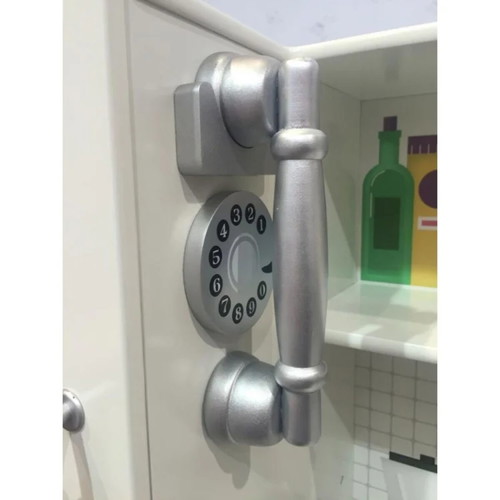 Wooden play kitchen with phone in excellent condition