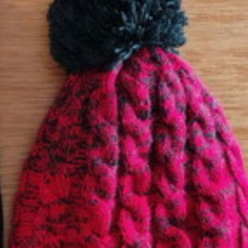 AC Milan winter knit hat with pom pom