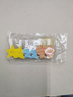 Μανταλάκια χειροτεχνίας 4,5cm σετ 6 τεμαχίων καινούργια με σχέδια