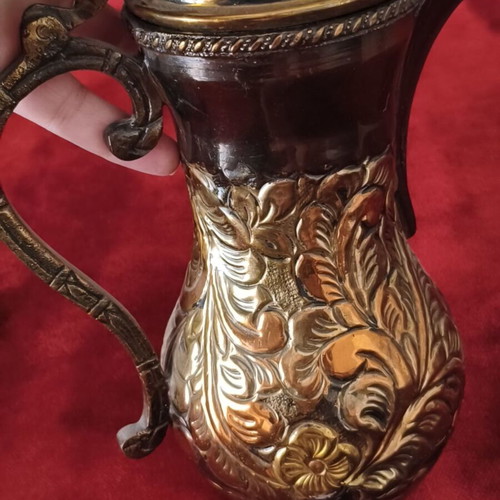 Vintage Arabic Copper and Brass Dallah Coffee Pot