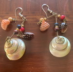 Vintage retro earrings with shells