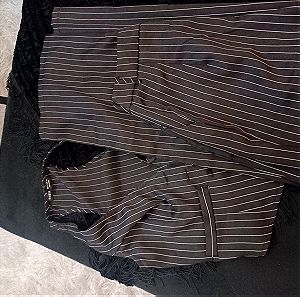 Σέτ παντελόνι - γιλέκο ( pinstripe) με ρίγες μαύρο