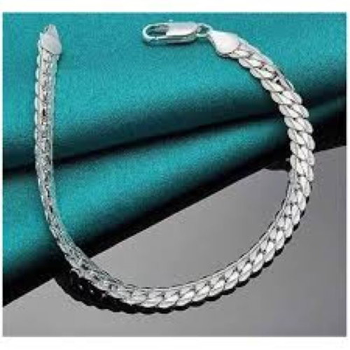 Bracelet chain snake design 18 cm new, silver plated