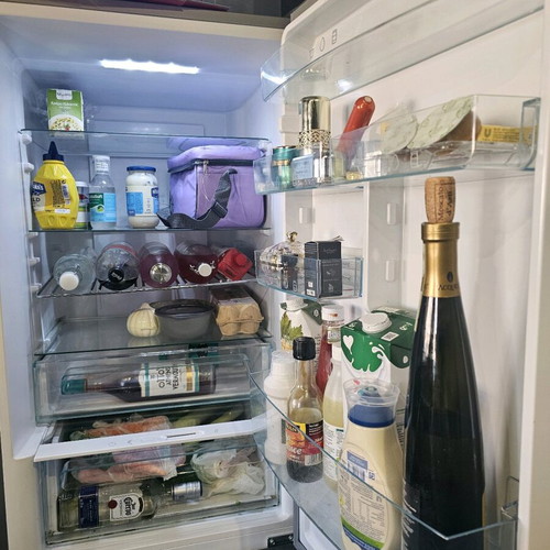 Candy CCE7T618EX refrigerator freezer like new, inox, No Frost