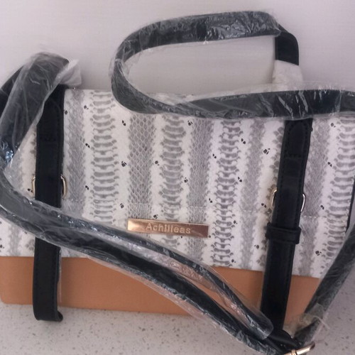 Achilleas crossbody bag new, black and beige