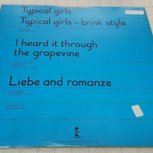 The Slits Typical Girls 12' vinyl used, punk