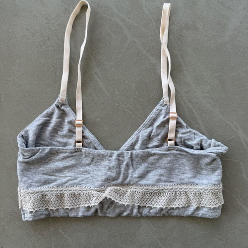 H&M Grey Jersey Bralette with Lace Trim like new