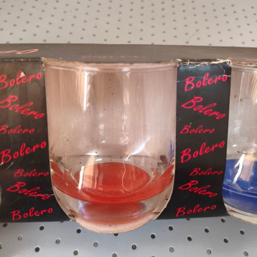 Vintage 1980s Cronos Bolero drinking glasses with oval base, set of 3