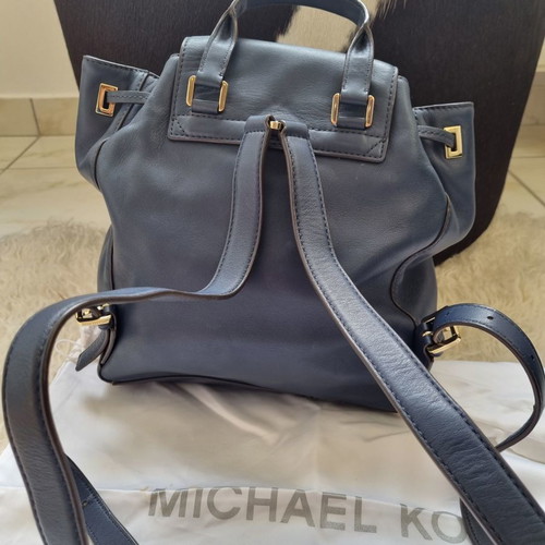 Michael Kors leather backpack like new, navy blue