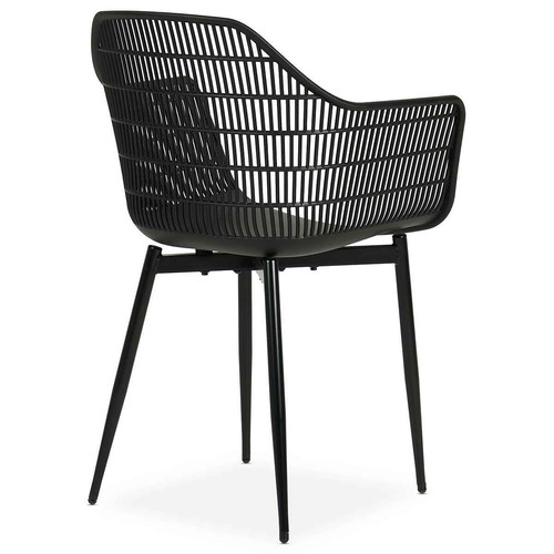 Hadi set of 4 polypropylene black armchairs like new