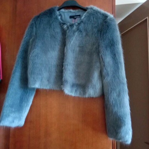 Fur top new, short, gray, size M