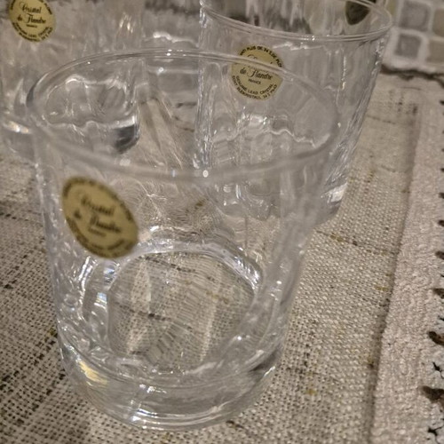 Cristal de Flandre French crystal whiskey glasses 24% Pbo set of 6