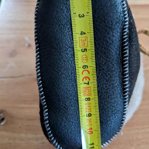 Fur baby booties 12 cm like new with leather sole