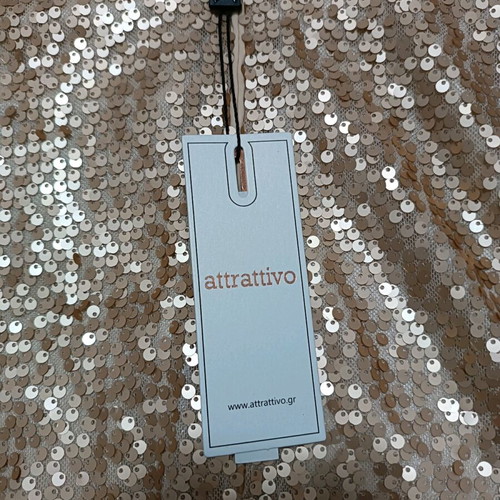 Attrattivo mini dress new, full bead pink/gold size M