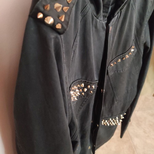 Osley Black Rock Coat with Hood Size M Like New