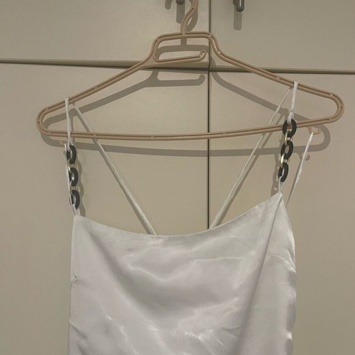 Zara women's satin dress like new, white