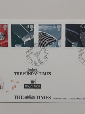Φάκελος Πρώτης Ημέρας Κυκλοφορίας Royal Mail The Sunday Times 1996 κλασικά σπορ αυτοκίνητα σαν καινούργιο