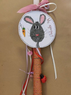 Handmade Easter candle mouse new
