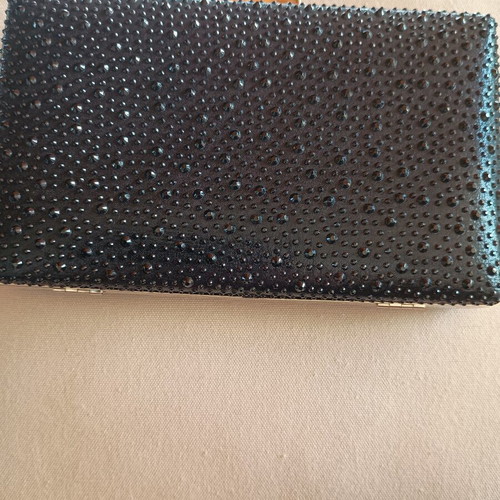 Verde clutch τσάντα καινούργιο, μαύρο με strass και σατέν