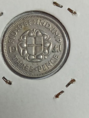 Μεγάλη Βρετανία Ασημένιο 3 Pence 1941 μεταχειρισμένο