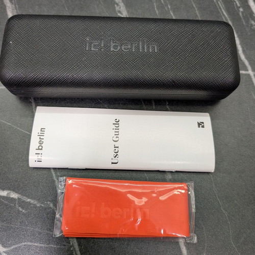 Ic Berlin glasses case new black with card and cleaning cloth