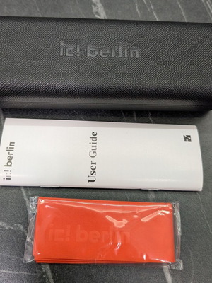 Ic Berlin glasses case new black with card and cleaning cloth