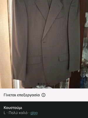Suit gray summer like new, crepe linen