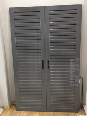 Μπαλκονόπορτα συρόμενη δίφυλλη Europa σειρά 2000 καινούργια, γκρι ral effect