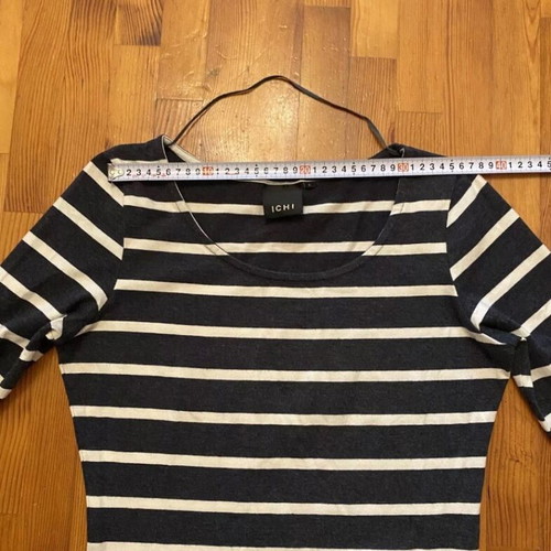 ICHI striped dress Small cotton used, black and white