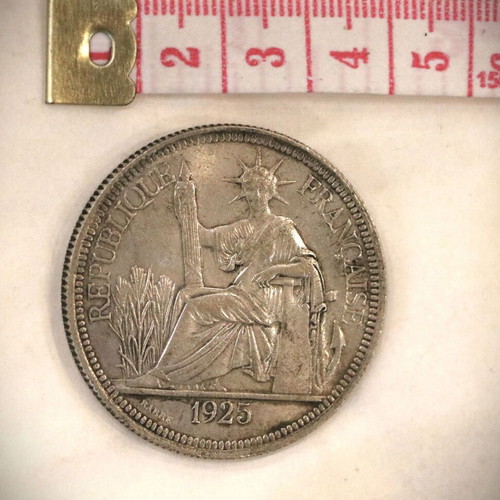 1 Piastre French Indochina 1925 Silver Plated Replica Coin New