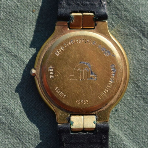 Maurice Lacroix watch used, vintage 70s, blue