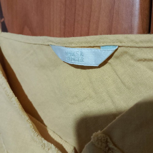 Linen blouse Marks & Spencer like new, yellow, size L