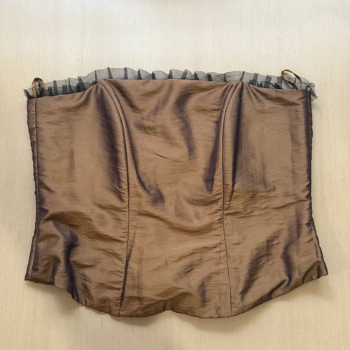 Corset like new with zipper and lace vintage style brown XL