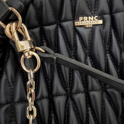 FRNC Francesco black quilted shoulder bag like new