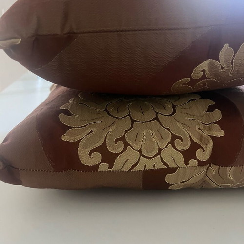 Set of pillows 40x40cm with embossed designs linen and cotton new