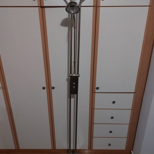 Floor lamp with 2 dimmers used, metal, 183 cm height
