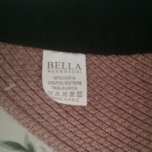 Bella Accessori Straw Sun Visor Pink and Black One Size like new