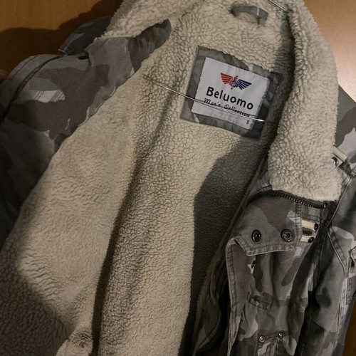 Sherpa military jacket, grey beige, size S