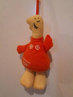 Mascot Athens 2004 καινούργιο με βεντούζα για κρεμαστό