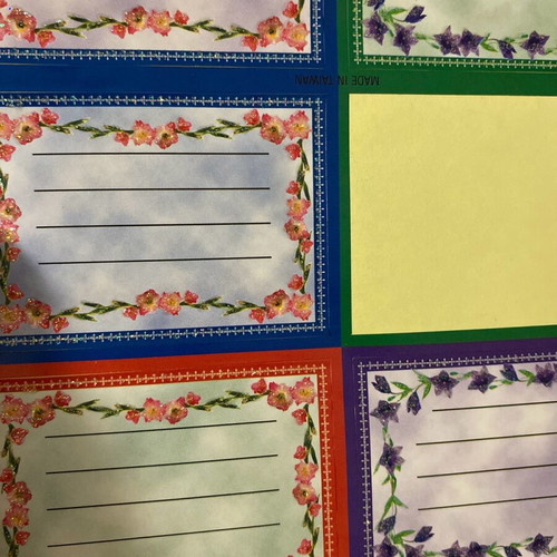 Sticker labels used, over 30 years old